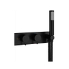 Crosswater MPRO robinet de douche encastré 27.5x12cm thermostatique partie de finition avec ensemble de douchette noir mat SW385376