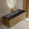 Mondiaz KURVE-DLUX Ensemble de meubles de salle de bains - 120x46x40cm - 1 tiroir - lavabo solid surface - milieu - 1 trou de robinet - Dusk SW1415276