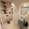 MONDIAZ TURE-DLUX Meuble toilette - 40cm - Army - EDEN - vasque Frappe - position gauche - sans trou de robinet SW1102692