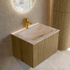 MONDIAZ KURVE-DLUX Meuble de salle de bains 60 cm couleur Dusk avec 1 tiroir et 0 porte. Lavabo CLOUD Central 1 trou de robinet Nata. SW1432358