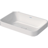 Duravit Happy D.2 Plus waskom rechthoekig - zonder kraangat - zonder overloop - 60x40cm - met keramische afdekkap - glans wit SW297018