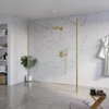 Fortifura Galeria Vrijstaande Inloopdouche - 160x200cm - helder - antikalk - 8mm veiligheidsglas - 2 zijwanden - 40cm - wandsteunen en hoekprofielen - PVD - geborsteld messing (goud) SW996310