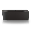 Plieger Kansas Baignoire d'angle - 180x80x60cm - angle droit - avec arrivée d'eau - avec garniture de vidage et de trop-plein - avec pieds - acrylique - noir mat SW1027757