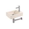 Saniclass Fuente pack lave-mains – rectangulaire – 40 x 22 x 10 cm – Solid Surface beige – robinet inox SW1587194