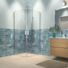 Sealskin Inc. Cabine de douche quart de cercle en deux parties 100x100x200cm verre de sécurité clair 8mm avec couche anticalcaire Argent brillant SW771701
