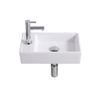 Adema Fuente Ensemble pour lave-mains - 40x22x10cm - céramique - trou de robinet à gauche - robinet de lave-mains chromé - bonde - siphon réduit - blanc brillant SW1480743