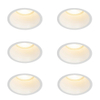QAZQA Dept spot encastrable - set de 6 - 10,5x10,5x10,4cm - dimmable - IP44 - blanc mat SW1209536