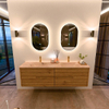 Mondiaz CIRO-DLUX Meuble de salle de bains - 170x45x50cm - Plan vasque solid surface Arena - 2 vasques double - 2 trous de robinetterie - 4 tiroirs - Chêne SW1531366