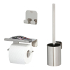 Tiger Colar Toiletaccessoireset Toiletborstel met houder Toiletrolhouder met planchet Handdoekhaak – RVS gepolijst SW877284