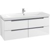 Villeroy & Boch Subway 2.0 Meuble sous lavabo 128.7x44.9x52cm avec 4 tiroirs Blanc brillant 1024264 Villeroy & Boch Subway 2.0 Meuble sous lavabo 128.7x44.9x52cm avec 4 tiroirs Blanc brillant 1024264