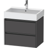 Duravit Ketho.2 Wastafelonderbouwkast - met 2 laden - 68.4x46x54.9cm - met grepen antraciet - grafiet mat SW772360