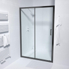 Marenza Slide Porte coulissante Quick Fit - 100x190cm - verre de sécurité 6mm - profilé alu - anti-calcaire - noir mat SW491643