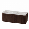 Royal Plaza Terra Edge Badkamermeubelset - 120x45.5x46cm - keramische wastafel wit glans - 2 wasbakken - 2 kraangaten - 2 lades - kastanje (walnoot) SW1471941