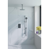 Fortifura Calvi Ensemble de douche pluie encastrable - thermostatique - bras plafond - barre curseur - pommeau 25cm - douchette ronde - Gunmetal SW1030633