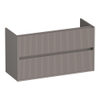BRAUER Adore Wavy meuble sous-lavabo peu profond 100 2 tiroirs softclose - sans poignée - 1 découpe pour siphon - taupe mat SW1198639