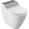 Geberit Aquaclean Tuma Comfort WC japonais complet avec cuvette sans bride verre noir blanc brillant SW418548