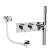 Crosswater MPRO Ensemble de douchette à main - 2 poignées - vidage de bain - douchette à main - chrome SW1472629