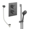 Crosswater MPRO Handdoucheset - 2 hendels - badafvoer - handdouche - glijstang - slate gunmetal (antraciet) SW1472558