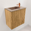 Mondiaz JOYA-DLUX 40cm toiletmeubel - kleur Oak - Wastafel FAYE positie Links 1 kraangat kleur Arena. SW1423831
