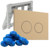 FugaFlow Eccelente Press Bedieningsplaat met toiletblokjeshouder - voor Geberit UP320 inbouwreservoir - dualflush - ronde knoppen - kunststof - inclusief 12 toiletblokjes - beige SW1469338