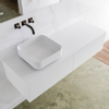 MONDIAZ LAGOM 130cm badmeubel solid surface talc 2 lades Wastafel BINX opzetkom links zonder kraangat SW409034 MONDIAZ LAGOM 130cm badmeubel solid surface talc 2 lades Wastafel BINX opzetkom links zonder kraangat SW409034