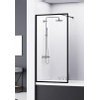 Van Rijn Products ST04 pare-baignoire - 80x120cm - 1 pièce - fixe - 8mm - verre clair - noir SW405514