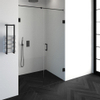 BRAUER Créer porte de douche 140x200cm 2 pièces sans cadre avec anti-calcaire et verre de sécurité 8mm noir mat SW223775