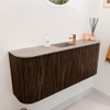 Mondiaz JOYA-DLUX 103.2cm toiletmeubel - ronding links en rechts kleur Walnut - Wastafel FAYE positie Midden 1 kraangat kleur Saba. SW1424707
