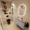 MONDIAZ TURE-DLUX Meuble toilette - 80cm - Plata - EDEN - vasque Frappe - position centrale - 1 trou de robinet SW1102948