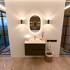 Mondiaz CIRO-DLUX Badkamermeubelset - 80x45x50cm - Solid surface wastafel Glace - 1 wasbak Midden - 1 kraangat - 2 lades - Shadow SW1532189