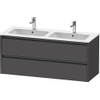 Duravit ketho 2 meuble de lavabo avec 2 tiroirs pour double vasque 128x48x55cm avec poignées anthracite graphite mat SW772096