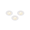 QAZQA Ulo Inbouwspot - set van 3 - 8.2x8.2cm - incl. LED - 3 staps dimbaar - IP65 - rond - mat wit SW1210159