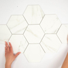 Terravito Alpuro wand- en vloertegel - 15x17cm - 9mm - Zeshoek - Marmerlook - Wit mat SW724535