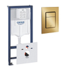 Grohe Rapid SL Inbouwreservoir - inclusief Skate Cosmopolitan bedieningsplaat - S-Size - brushed cool sunrise (goud) SW680024