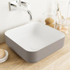 Mondiaz Binx waskom 36x36x13cm vierkant opbouw Solid Surface Smoke/Talc SW643509 Mondiaz Binx waskom 36x36x13cm vierkant opbouw Solid Surface Smoke/Talc SW643509