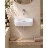 QeramiQ Fuente pack lave-mains – demi-rond – 40 x 21,5 x 12 cm – sans perçage – robinet chromé SW1233074