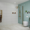 FugaFlow Eccelente Vetro Douche à l'italienne - 50x200cm - verre clair - Cuivre brossé SW1124889
