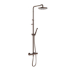 Hotbath Ace Regendoucheset - thermostatisch - hoofddouche 21cm - staafmodel handdouche - gladde doucheslang - PVD - geborsteld koper SW1119141