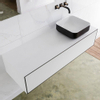 MONDIAZ LAGOM 130cm badmeubel solid surface urban 1 lades Wastafel BINX opzetkom rechts zonder kraangat SW409296 MONDIAZ LAGOM 130cm badmeubel solid surface urban 1 lades Wastafel BINX opzetkom rechts zonder kraangat SW409296