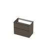 INK Wastafelonderkast - 80x45x65cm - 2 lades - greeploos - MDF lak - Mat taupe SW693252