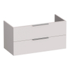 BRAUER Wave Plan-vasque 100x46cm 1 bassin 1 trou de robinetterie céramique blanc Elevate meuble sous-vasque 100 incl. poignées de tirage inox 2 tiroirs sable mat SW1382570