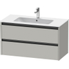 Duravit Ketho.2 Wastafelonderbouwkast - met 2 laden - 101x48x55cm - met grepen antraciet - betongrijs mat SW772183