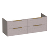 BRAUER Elevate meuble bas pour lavabo 140 sans poignées posées 4 tiroirs softclose et 2 découpes pour siphon - Timber Greige SW1200140