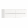 H&R Badmeubelen Juice Wastafelonderkast - 160x45x50cm - rechterhoek afgerond - 4 lades - geïntegreerde greep - Wit hoogglans SW1491119