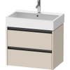 Duravit Ketho.2 Wastafelonderbouwkast - met 2 laden - 68.4x46x54.9cm - met grepen antraciet - taupe supermat SW771934