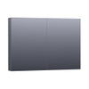 Saniclass Dual Spiegelkast - 100x70x15cm - 2 links- rechtsdraaiende spiegeldeur - MDF - hoogglans grijs SW371701