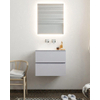 ENSEMBLE DE MEUBLE MONDIAZ VICA - 60cm - 2 tiroirs - lavabo Cloud au centre - 0 trous de robinet - solid surface cale SW410506