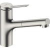 Hansgrohe Zesis M33 eengreeps keukenmengkraan 150 uittrekbare vuistdouche 2jet sBox lite rvs look SW1077753