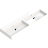Thebalux lavabo quadro 140cm céramique 2x cuve sans trou de robinet SW717321
