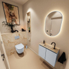 MONDIAZ TURE-DLUX Meuble toilette - 60cm - Clay - EDEN - vasque Frappe - position centrale - 1 trou de robinet SW1102707